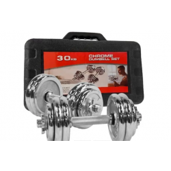 30kg Chrome Dumbbell Set with Carry Case